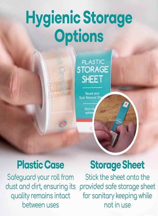 Medi Grade Silicone Scar Sheets with German Medical Grade Silicone – 80" Reusable Scar Tape for C-Section, Keloid, Burn, Acne and Surgical Scars – Silicone Scar Removal Strips - Hygienic Storage Case - Image 5